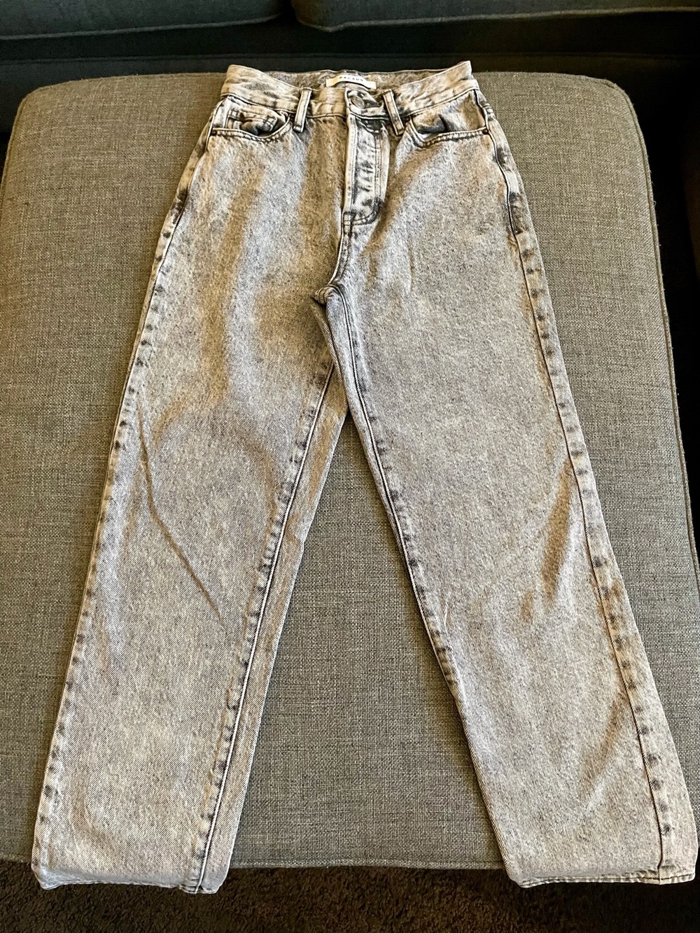 PacSun High-Rise Straight Jeans in Washed Black